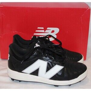 NIB New Balance Youth Rubber Molded Cleats 4040v7 BLACK WHITE SZ 6 WIDE